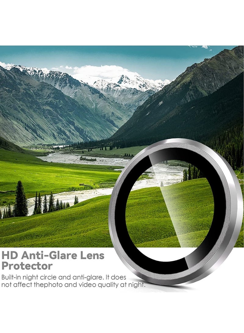 Raxoom Samsung Galaxy S23 Ultra Camera Lens Protector, 9H Tempered Glass + Aluminum Alloy Metal Individual Lens Screen Ring for S23 Ultra 6.8in 5G 2023 [Removal Tool] - Sliver - Image 5