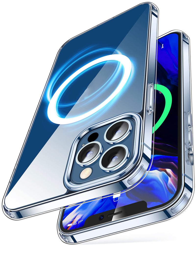 glassology Iphone 15 Pro Magsafe Shockproof Anti Yellowing Crystal Clear Military Grade Protection Bumper Case Cover (Transparent)  - Image 1