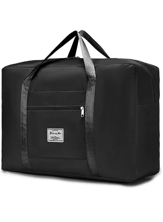 تانجبلب حقيبة سفر قابلة للطي، حقيبة يد مقاومة للماء، حقيبة يد خفيفة الوزن، حقيبة أمتعة، مناسبة للرياضة، صالة الألعاب الرياضية، العطلات، للجنسين - أسود - Image 2
