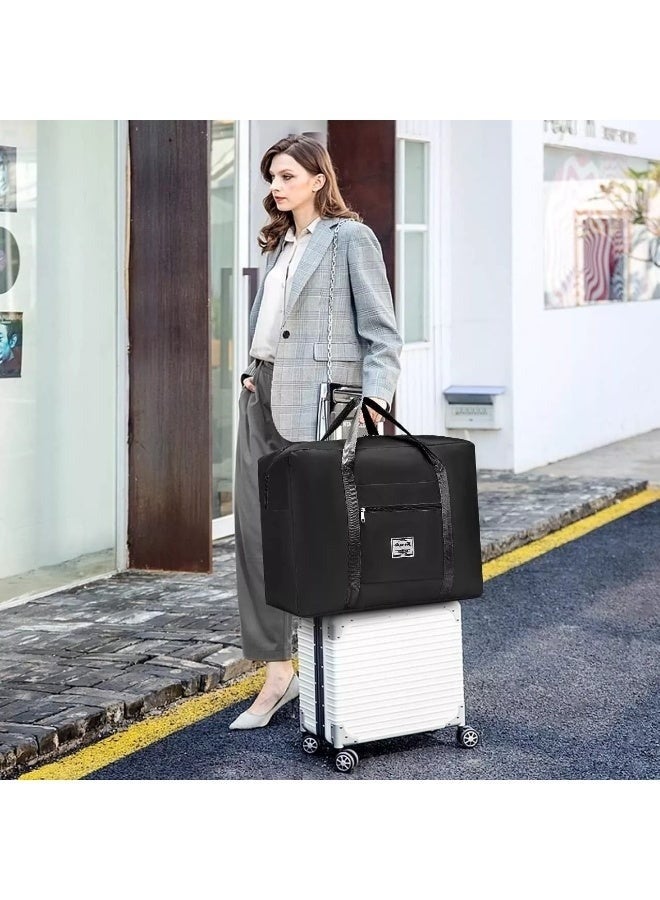 تانجبلب حقيبة سفر قابلة للطي، حقيبة يد مقاومة للماء، حقيبة يد خفيفة الوزن، حقيبة أمتعة، مناسبة للرياضة، صالة الألعاب الرياضية، العطلات، للجنسين - أسود - Image 3