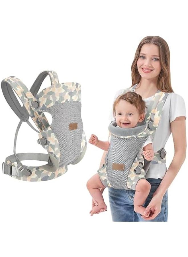 Gonice Baby Carrier, Embrace Cozy 4-in-1 Infant Carrier Ergonomic Adjustable Holder Portable Convertible Front and Back Backpack Carry for Infants Toddlers Babies Girl and Boy 12-40 Pounds (Grey)  - Image 1
