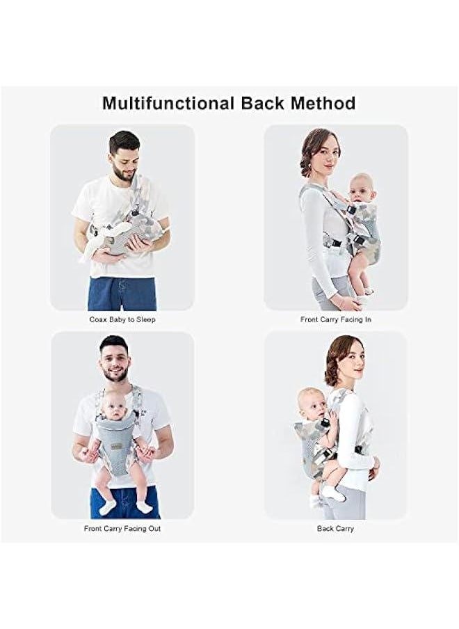 Gonice Baby Carrier, Embrace Cozy 4-in-1 Infant Carrier Ergonomic Adjustable Holder Portable Convertible Front and Back Backpack Carry for Infants Toddlers Babies Girl and Boy 12-40 Pounds (Grey)  - Image 4