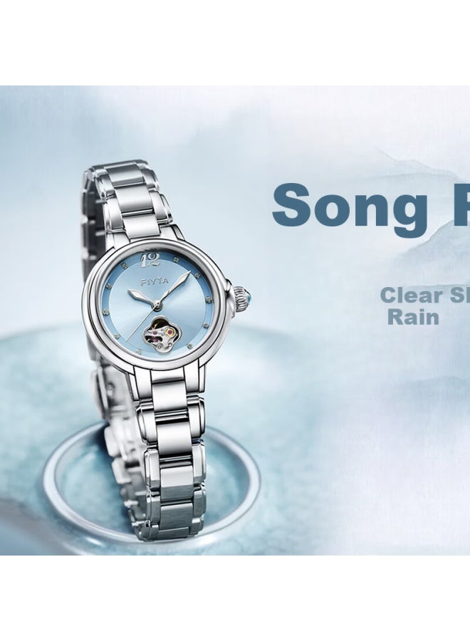Fiyta "shishi Ruyi" Song Porcelain Hollow Dial Mechanical Women's Watch With Pearl Bracelet Gift Box Holiday Gift For Wife - Image 3