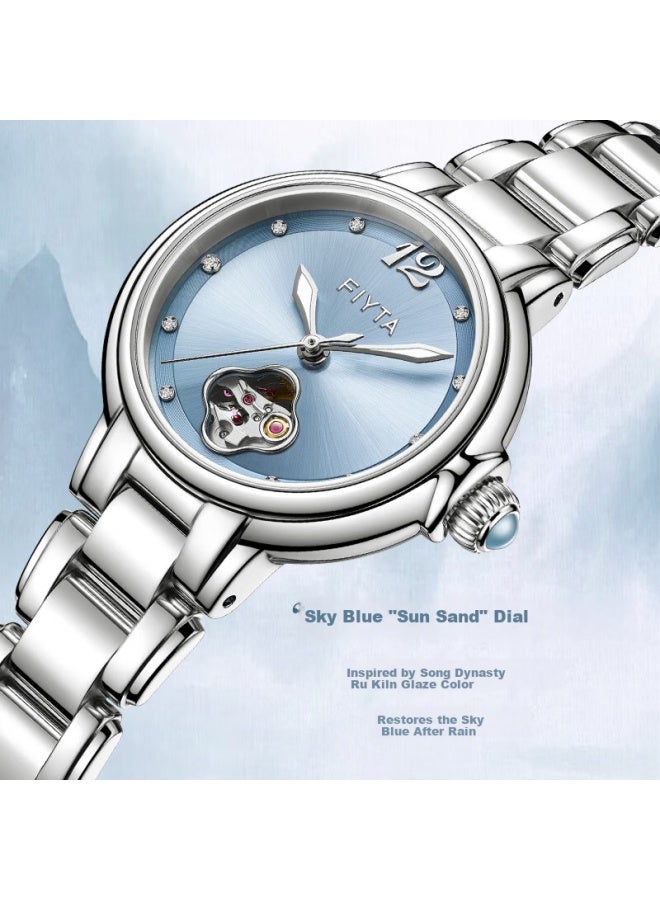 Fiyta "shishi Ruyi" Song Porcelain Hollow Dial Mechanical Women's Watch With Pearl Bracelet Gift Box Holiday Gift For Wife - Image 2