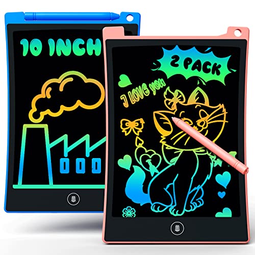 bravokids 2 Pack LCD Writing Tablet for Kids10 inch Colorful Doodle Board Drawing Pad for Kids Travel Toy Activity Game Birthday Gifts for 3 4 5 6 Year Old Boys and Girls Toddlers - Image 1