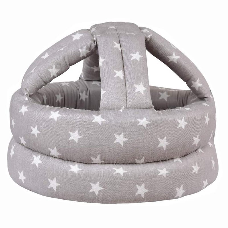 TORASO Baby Helmet, Baby Infant Head Helmet for Crawling, Head Cushion Bumper Bonnet, Soft Headguard for Toddler Learning to Walk, Gray Star (1) - Image 1