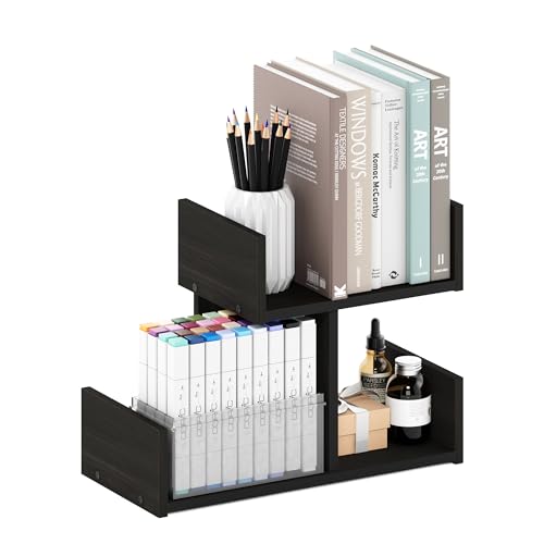 Furinno HERMITE Desk File Folder Organizers 3Shelf Desktop Office Organization Racks Desk Top Display Book Shelf for Paper Office Supplies Magazine Espresso - Image 1
