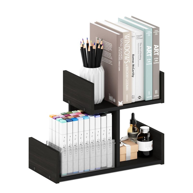 Furinno HERMITE Desk File Folder Organizers 3Shelf Desktop Office Organization Racks Desk Top Display Book Shelf for Paper Office Supplies Magazine Espresso - Image 2