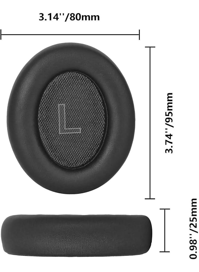 إيروريكس وسائد أذن بديلة لسماعات Soundcore Life Q10 وQ10 Life 2 Neo Bt مع جلد بروتين ناعم وإسفنجة ذاكرة Q10 باللون الأسود - Image 5