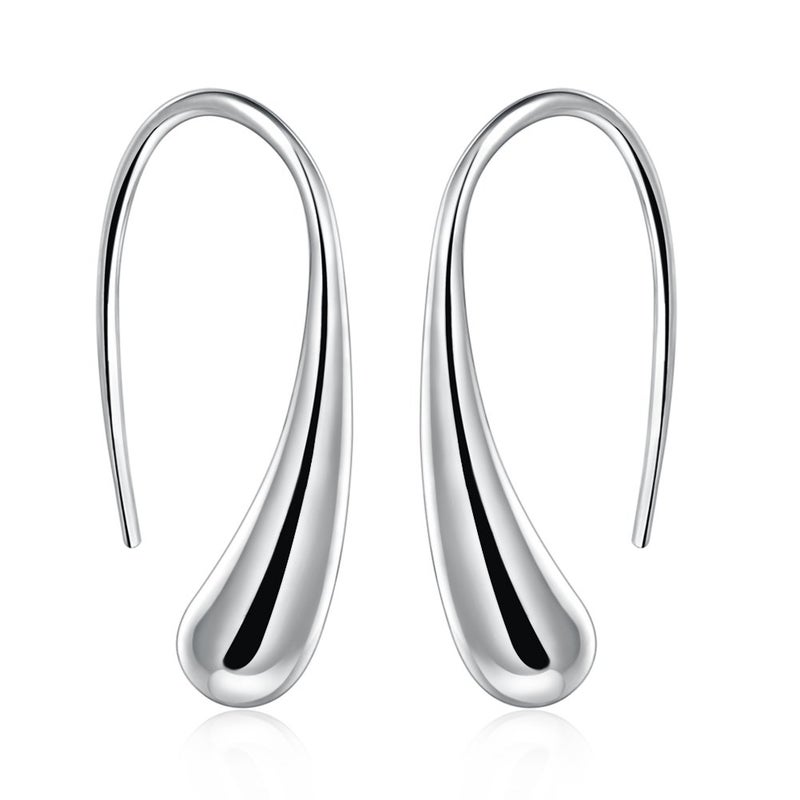 ARMRA Fashion Classic Sterling Silver Thread Drop Earrings Teardrop Back Chunky Dangle - Image 1
