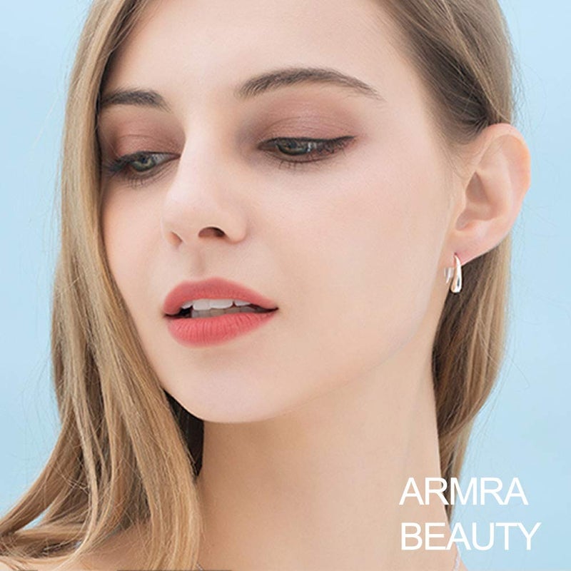 ARMRA Fashion Classic Sterling Silver Thread Drop Earrings Teardrop Back Chunky Dangle - Image 2