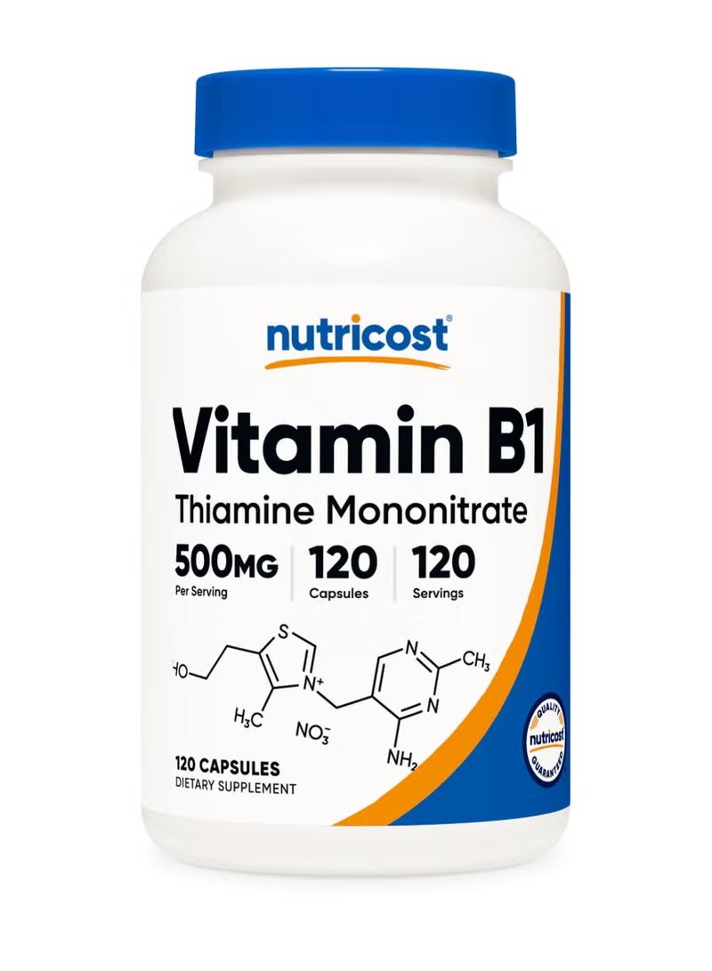 Nutricost, Vitamin B1, 500 mg, 120 Capsules - Image 1