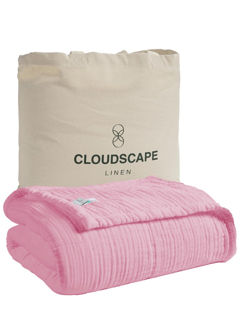 كلاود سكيب لينين بطانية أطفال موسلين ناعمة 4 طبقات | فائقة النعومة وخفيفة الوزن | متعددة الاستخدامات للاستخدام المتعدد | (الحجم 52 بوصة × 42 بوصة) - Image 1