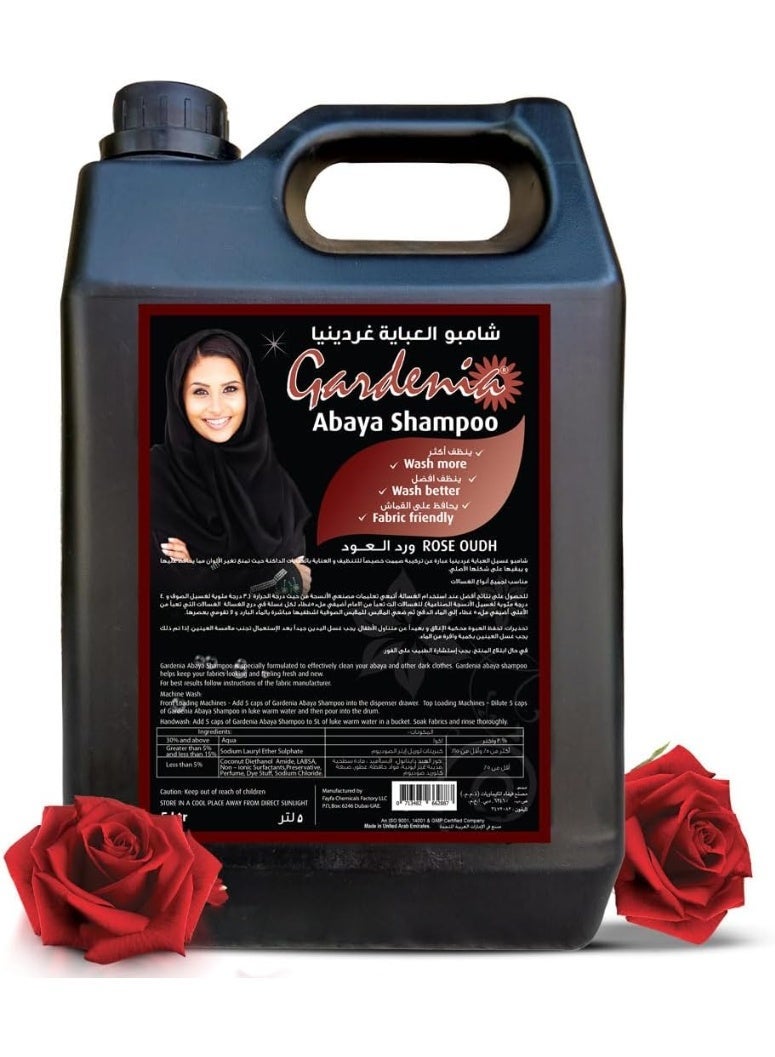 Gardenia Abaya Shampoo – Concentrated Formula for Black Color Protection with Long-Lasting Rose Fragrance–Perfect as Abaya Liquid Detergent – 5L - Image 2