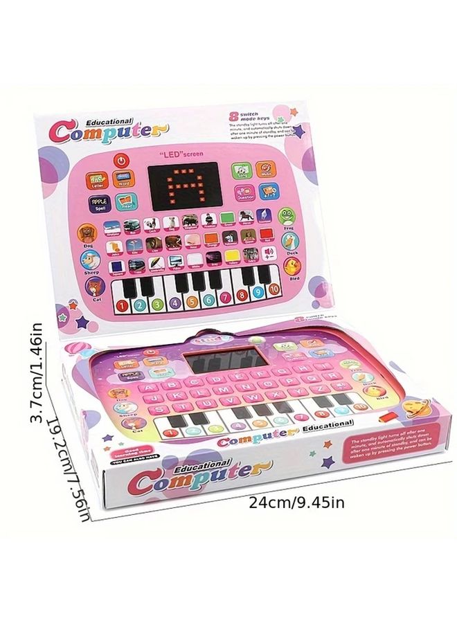 جهاز لوحي تعليمي تفاعلي للأطفال بشاشة LED وردية كرتونية - Image 1