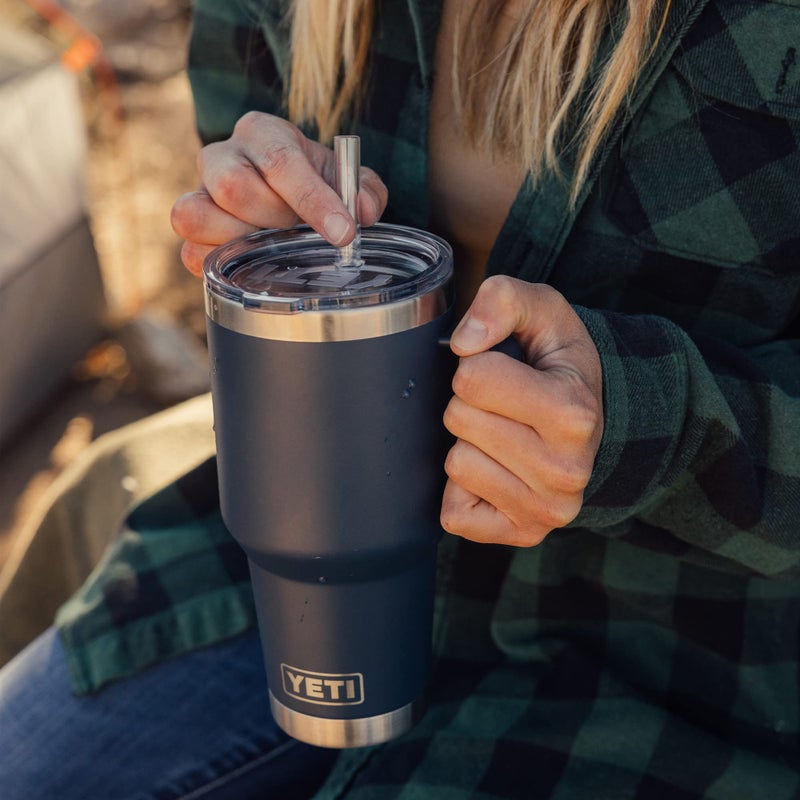 YETI Rambler 35 oz Tumbler with Handle and Straw Lid, Travel Mug Water Tumbler, Vacuum Insulated Cup with Handle, Stainless Steel, High Desert Clay - Image 5