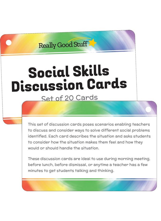 Really Good Stuff Social Skills Discussion Cards - Set Of 20 Conversation Cards For Kids - Social Emotional Learning Activities For Understanding Social Rules And Developing Essential Social Skills  - Image 3