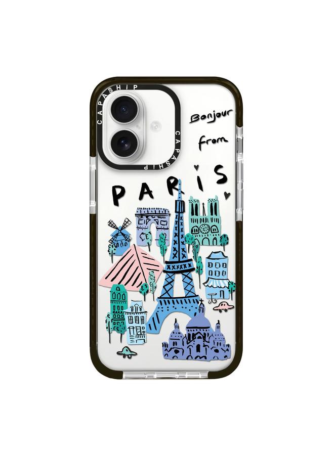 اس-توب جراب لهاتف iPhone 16 Plus بنمط توضيحي بسيط وغطاء كامل للهاتف - Image 1