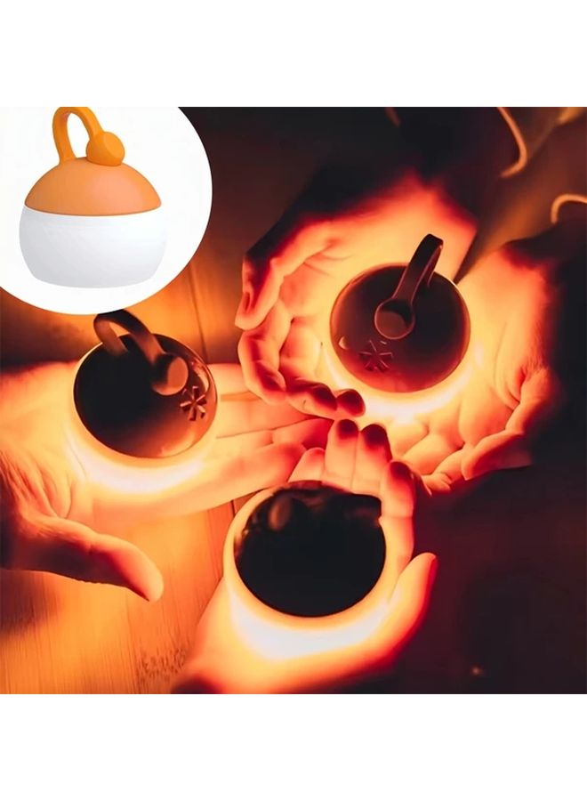 Orange Rechargeable Camping Lantern 3 Light Modes Portable Hanging Tent Light Magnetic Hook - Image 1