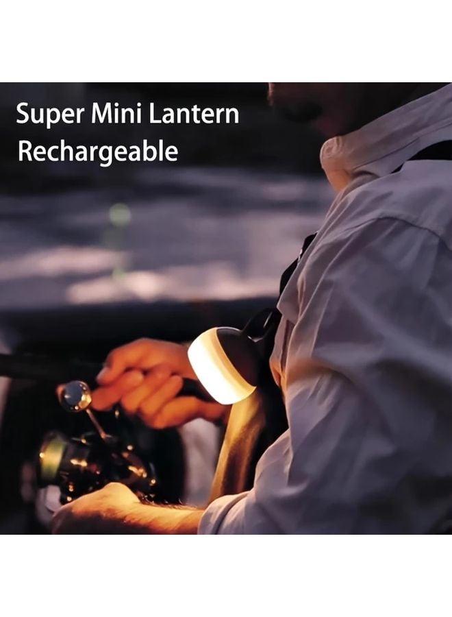 Orange Rechargeable Camping Lantern 3 Light Modes Portable Hanging Tent Light Magnetic Hook - Image 2