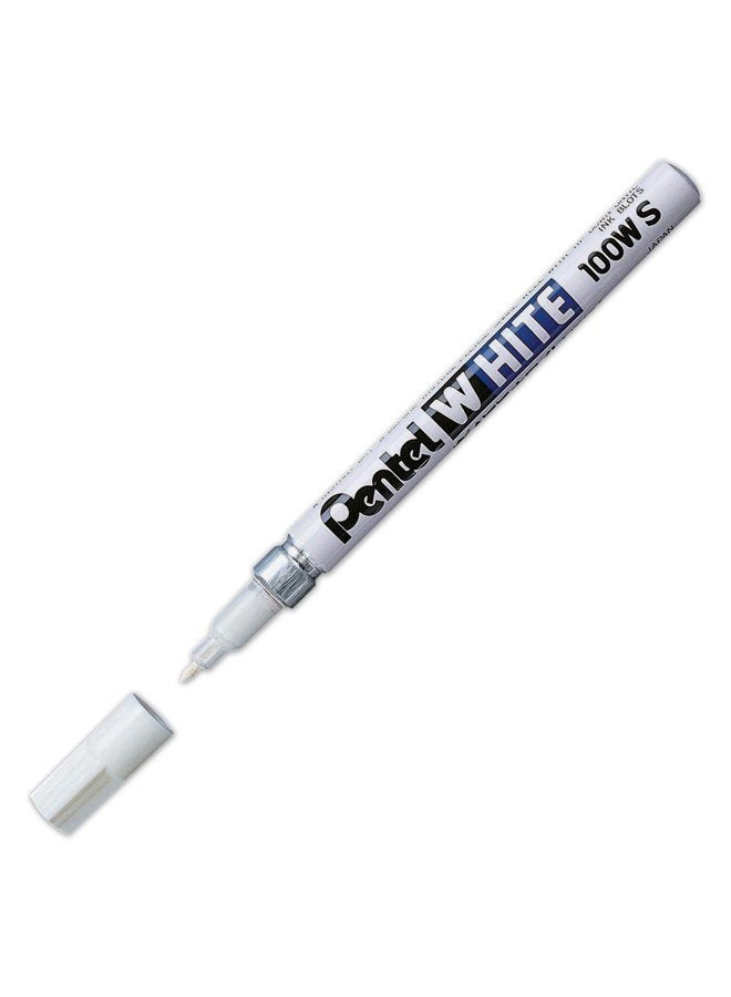 Pentel علامة دائمة، أبيض، نقطة دقيقة، عبوة واحدة (100W-S) - Image 2