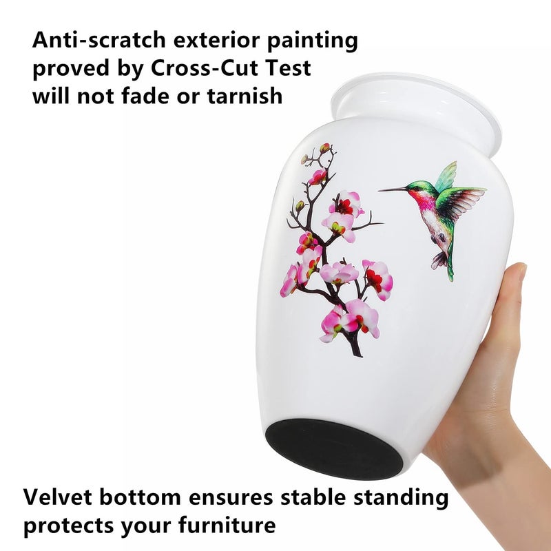 Icokee Hummingbird Cremation Urn For Adult Ashes White Funeral Urn Large Decorative Urn With Velvet Bag Up To 200 Lbs Capacity Urns For Human Ashes Adult Female Urns For Ashes Adult Male - Image 5