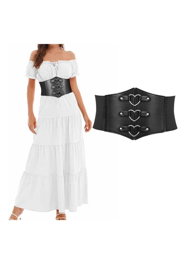 Corset Belt for Women, Wide Elastic Tied Waspie Belt for  Costume, Lace-up Cinch Waist Belt for Dresses, Retro Girdle Strap Shirt Skirt Belt for Dress Girls - Image 1