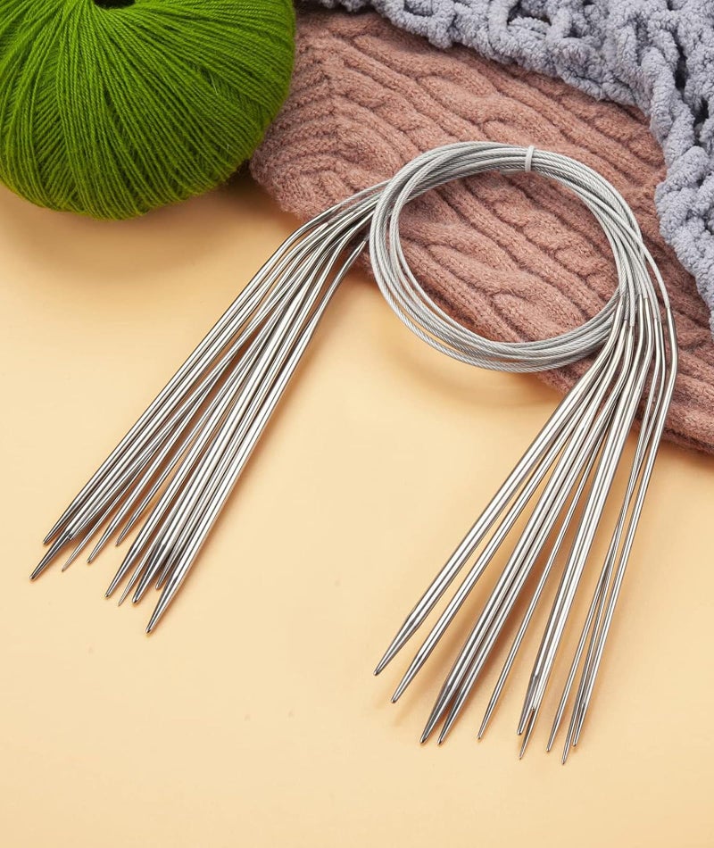 Zbdroxygen 11 Pcs Circular Knitting Needles,Knitting Needles Set,Knitting Needle,Suitable for Weaving Socks, Gloves, Scarves, Hats and Sweaters - Image 3