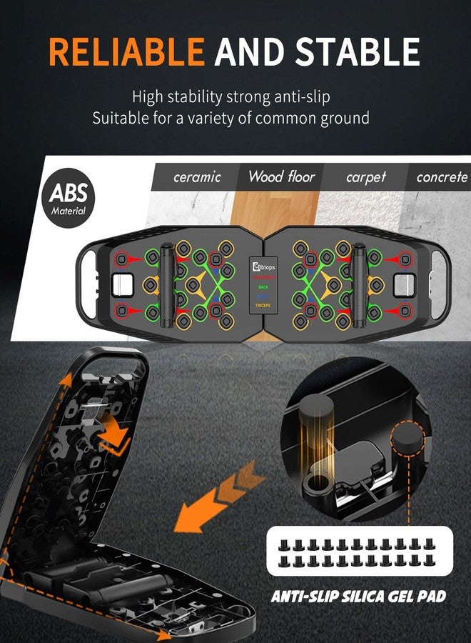 BBTOPS Foldable Push UP Board,Portable 20 in 1 Push UP Bar at Home Gym,Pushup Handles for Floor, Fitness Accessories Training Equipment For Man and Women (Solo-Black) - Image 5