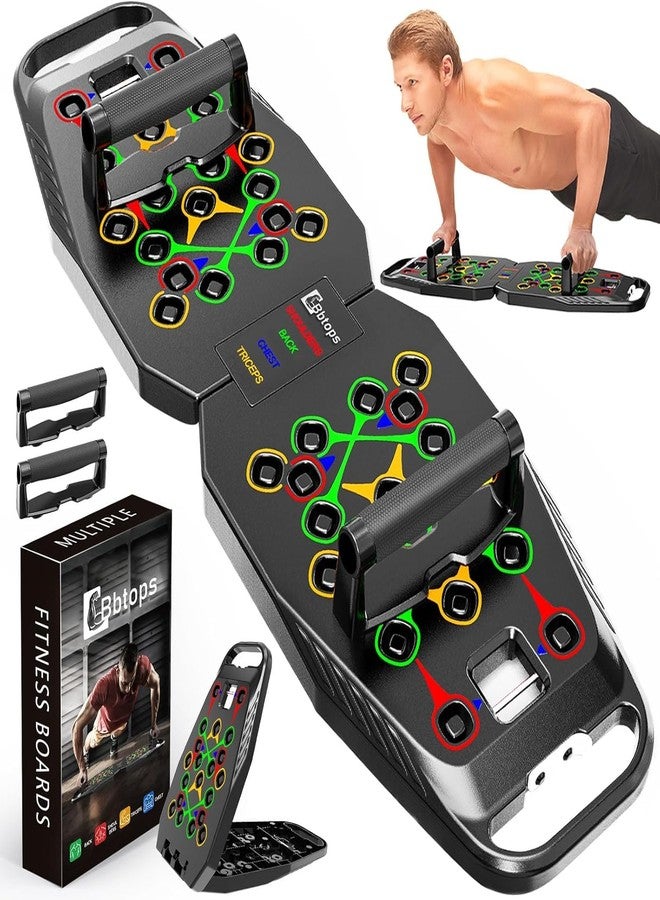 BBTOPS Foldable Push UP Board,Portable 20 in 1 Push UP Bar at Home Gym,Pushup Handles for Floor, Fitness Accessories Training Equipment For Man and Women (Solo-Black) - Image 1