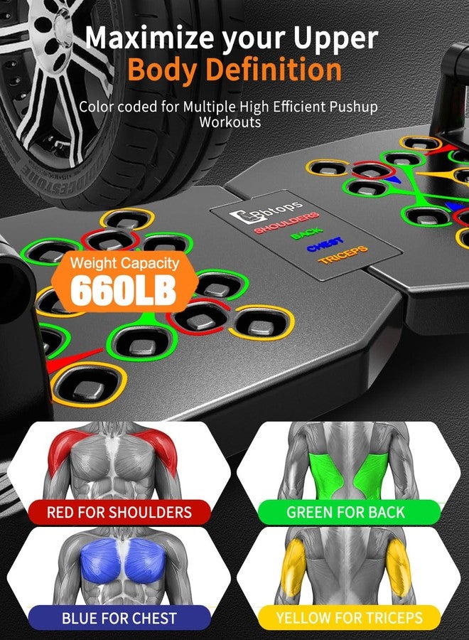 BBTOPS Foldable Push UP Board,Portable 20 in 1 Push UP Bar at Home Gym,Pushup Handles for Floor, Fitness Accessories Training Equipment For Man and Women (Solo-Black) - Image 3