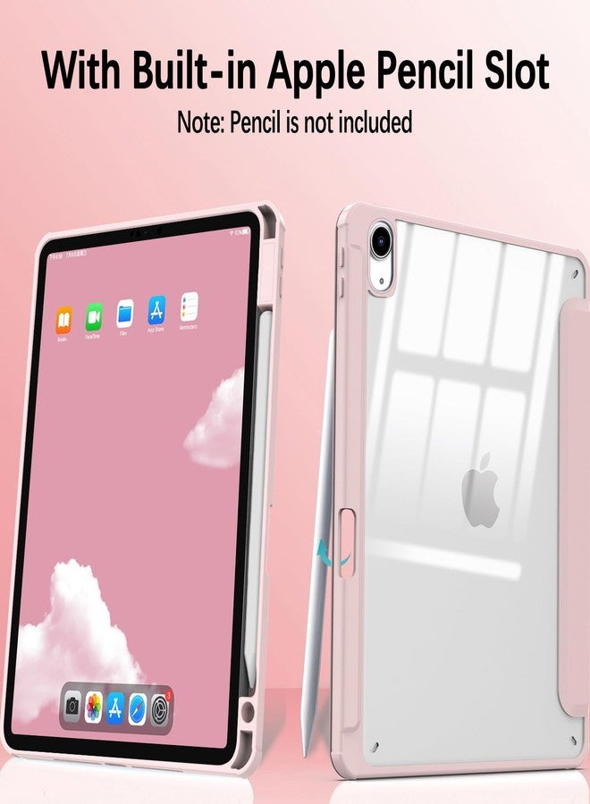 Xkladz جراب Xkladz لجهاز iPad الجيل العاشر مع حامل قلم، لجهاز iPad مقاس 10.9 بوصة، الجيل العاشر، إصدار 2022، بظهر شفاف، غطاء حامل لجهاز iPad الجيل العاشر، إصدار 2022، خاصية التشغيل/الإيقاف التلقائي، لون وردي جذاب - Image 4