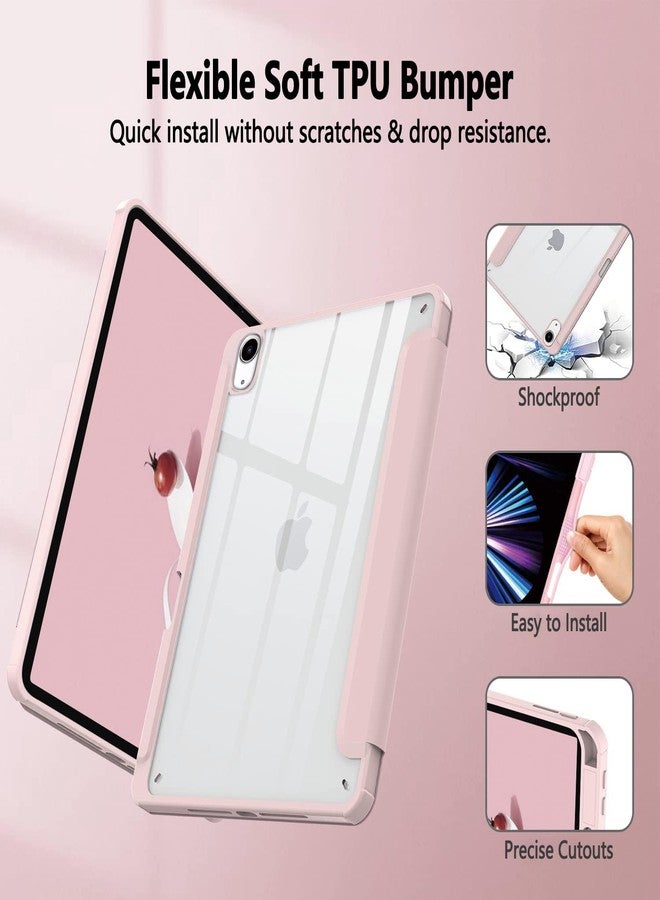Xkladz جراب Xkladz لجهاز iPad الجيل العاشر مع حامل قلم، لجهاز iPad مقاس 10.9 بوصة، الجيل العاشر، إصدار 2022، بظهر شفاف، غطاء حامل لجهاز iPad الجيل العاشر، إصدار 2022، خاصية التشغيل/الإيقاف التلقائي، لون وردي جذاب - Image 3