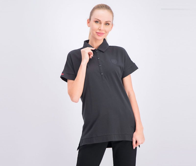 PUMA تي شيرت بولو نسائي من فيراري، أسود - Image 1