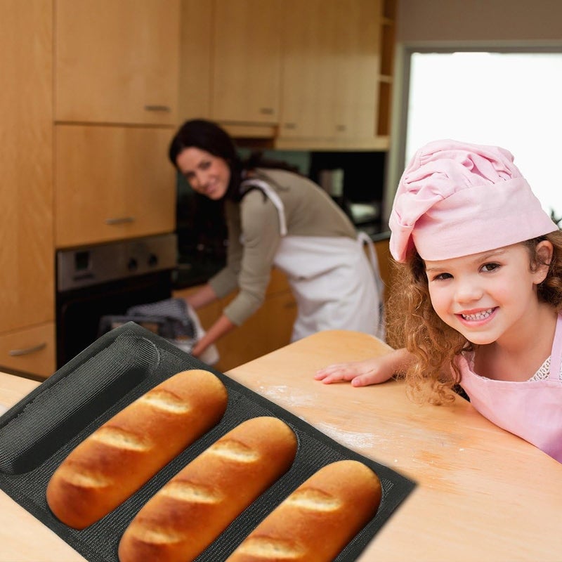 BLUE DROP Silicone Bread Forms For Hot Dog Baking Molds Sandwich Making Sheet 4 Cavities 9 inches Loaf Eclair Mats - Image 5