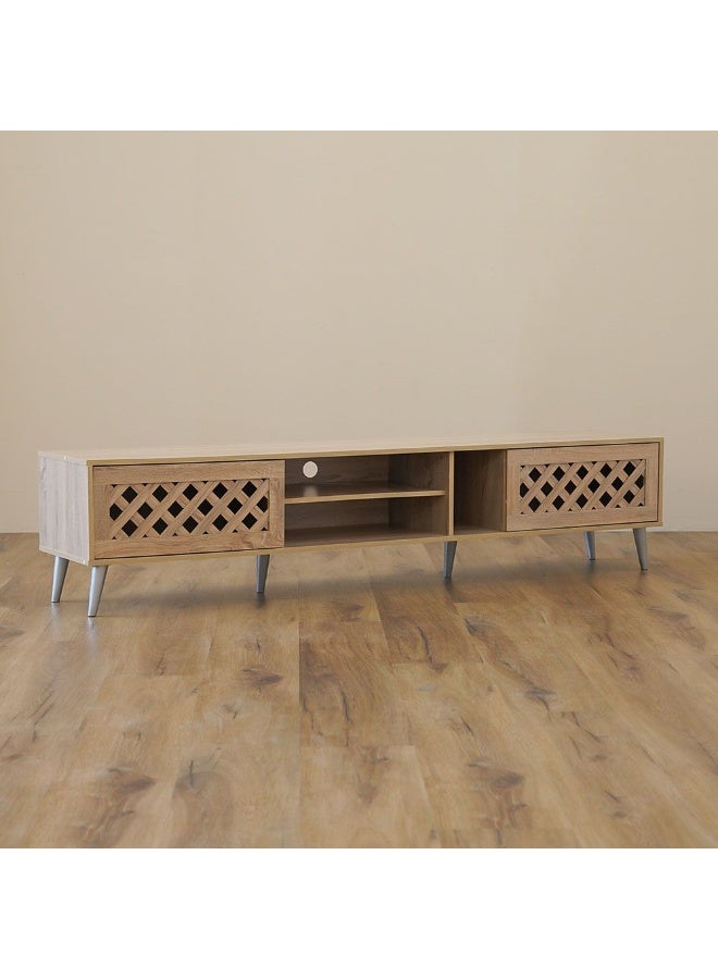 DANUBE HOME Como Tv Cabinet Upto 55 Inches Entertainment Wall Tv Unit Wooden Tv Rack Stand Media Console Table For Living Room L 160x40x44.5 Cm Sonoma Oak - Image 3