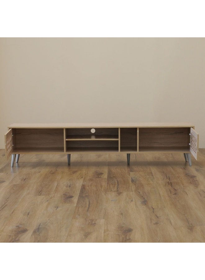 DANUBE HOME Como Tv Cabinet Upto 55 Inches Entertainment Wall Tv Unit Wooden Tv Rack Stand Media Console Table For Living Room L 160x40x44.5 Cm Sonoma Oak - Image 4