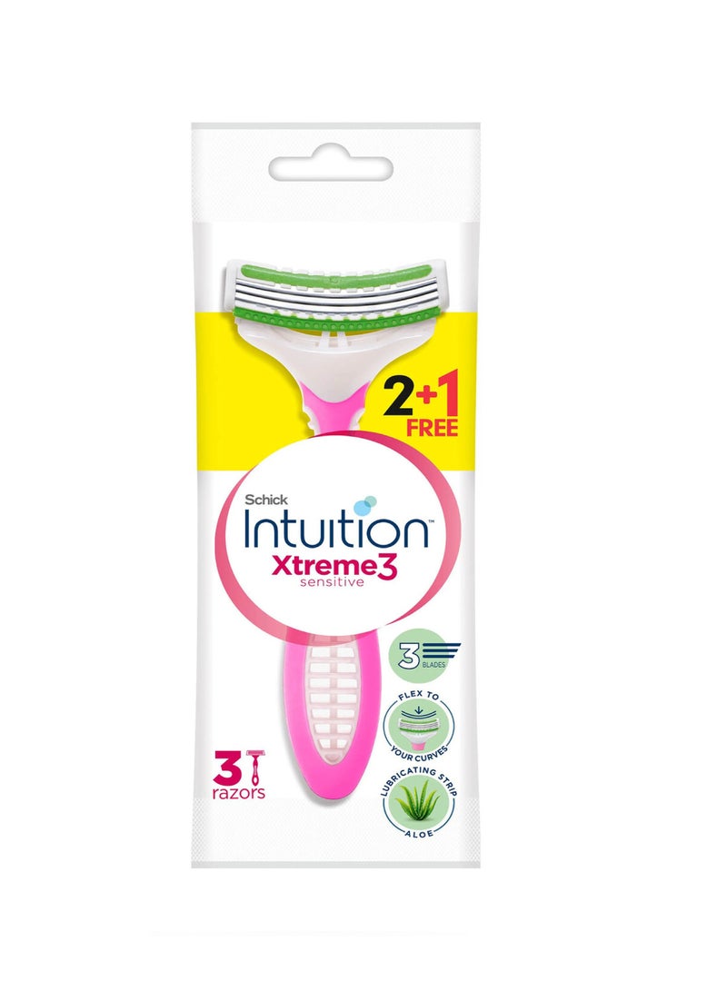 SCHICK INTUITION XTREME 3 SENSITIVE RAZOR 2+1 BLADE 3