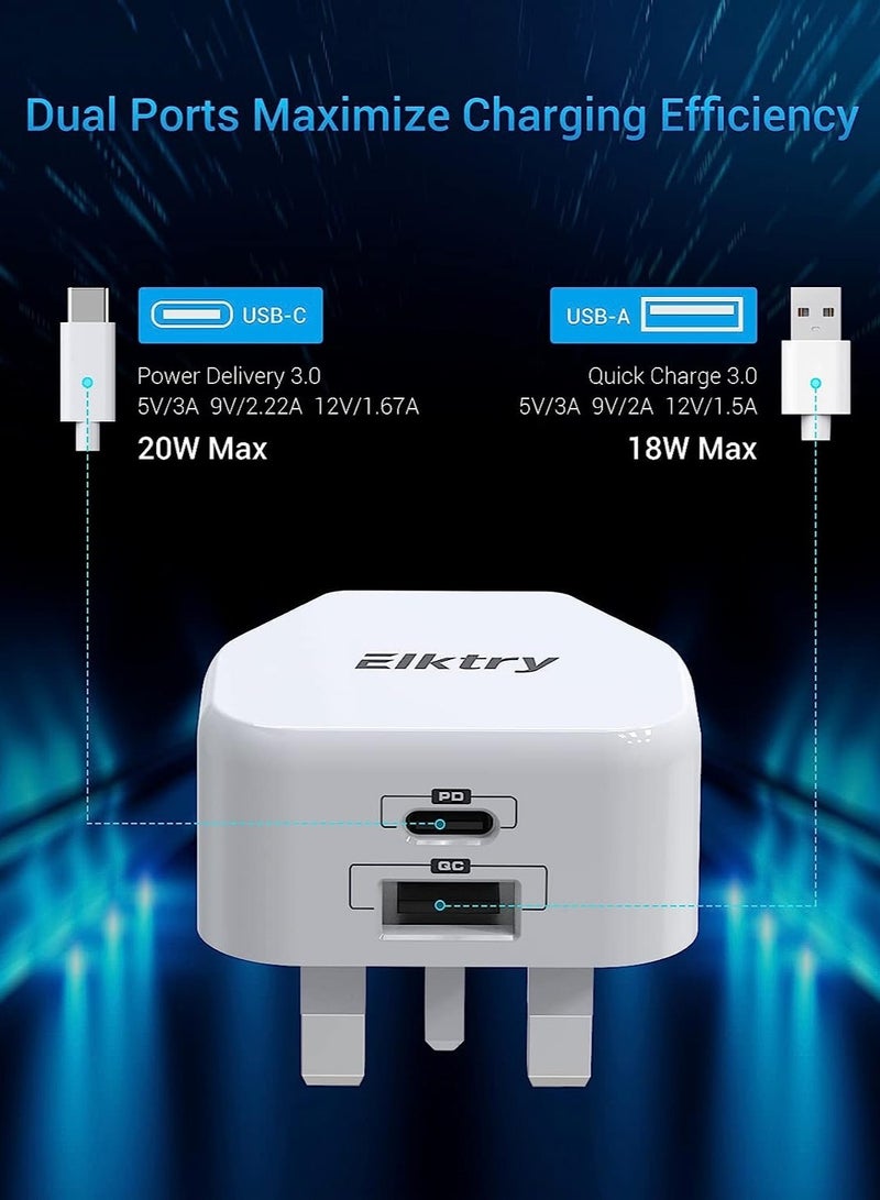 20W USB Type C PD 3.0 Power Adapter Wall Charge and Lead Charging with Phone Fast Charger USB C Plug and Cable 1M, for iPhone 13 PRO - Image 4