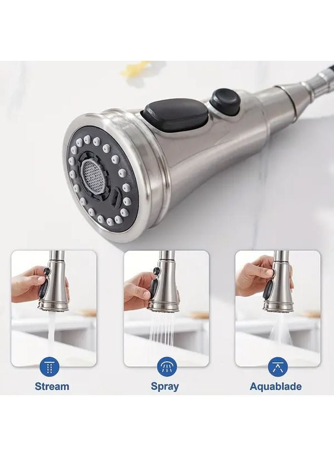 Chrome Kitchen Faucet Head Replacement Pull Down Sprayer With 3 Modes And 9 Adapters - Image 2
