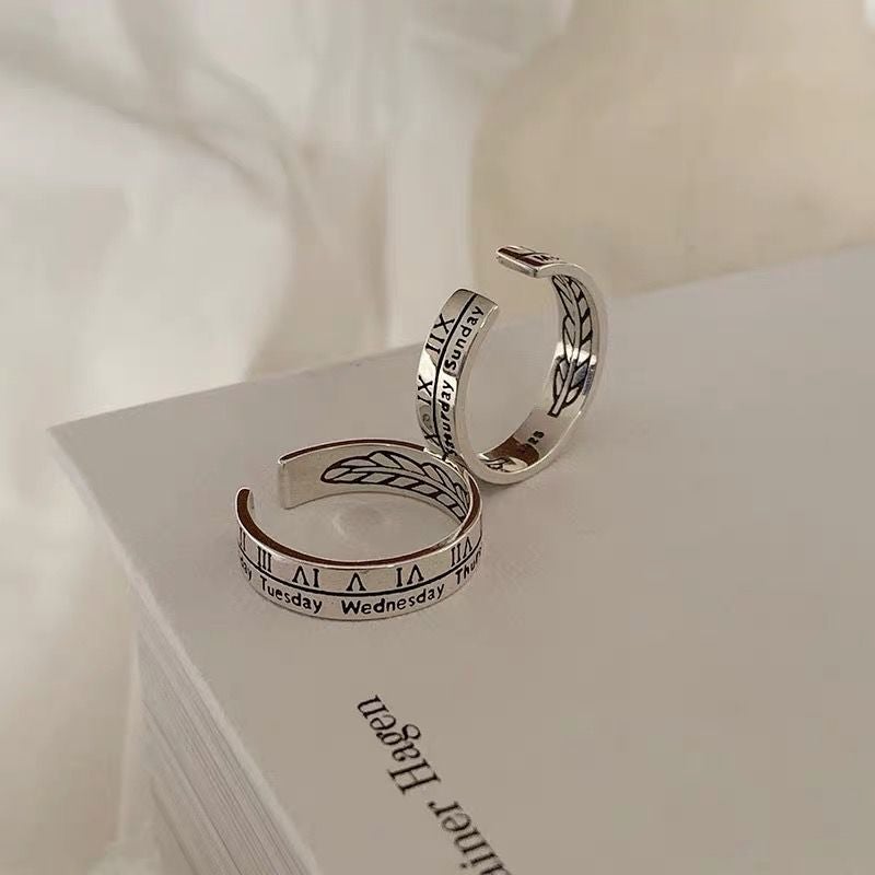 Vintage Roman Numeral Rings Unisex Minimalist Design M1245 Roman numeral ring]