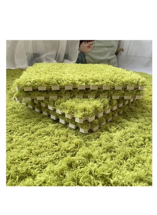ARCOON 10 Pcs Plush Puzzle Foam Floor Mat with Border, Fluffy Carpet Squares Thick Interlocking Shaggy Carpet Tiles, Anti-Slip Protective Area Rug Tiles Play Mat for Parlor Bedroom - Green - pzsku/Z1DFD82CD38143A49F4A5Z/45/_/1733908110/20600ac8-1429-4d6c-b942-e51201492546
