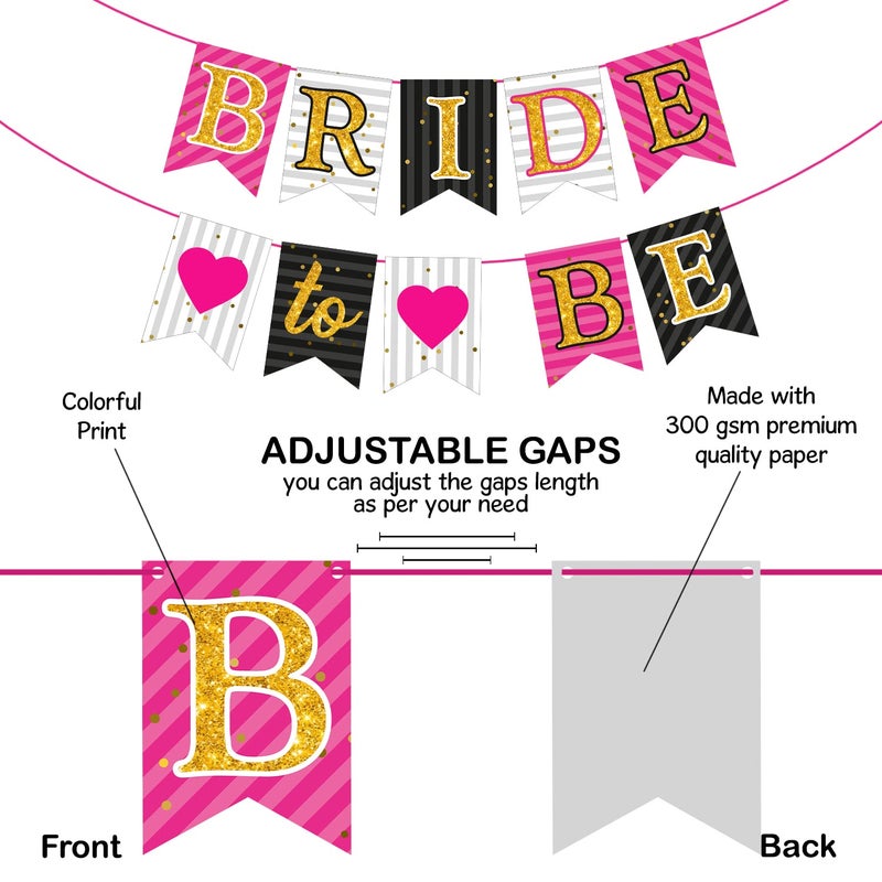 Zyozique Zyozique Bachelorette Party Decorations Kit / Bride To Be Decorations Items, Engagement Party Kit - Bride to be Paper Banner | Photo Booth Props with Sash (Pack of 17)  - Image 4