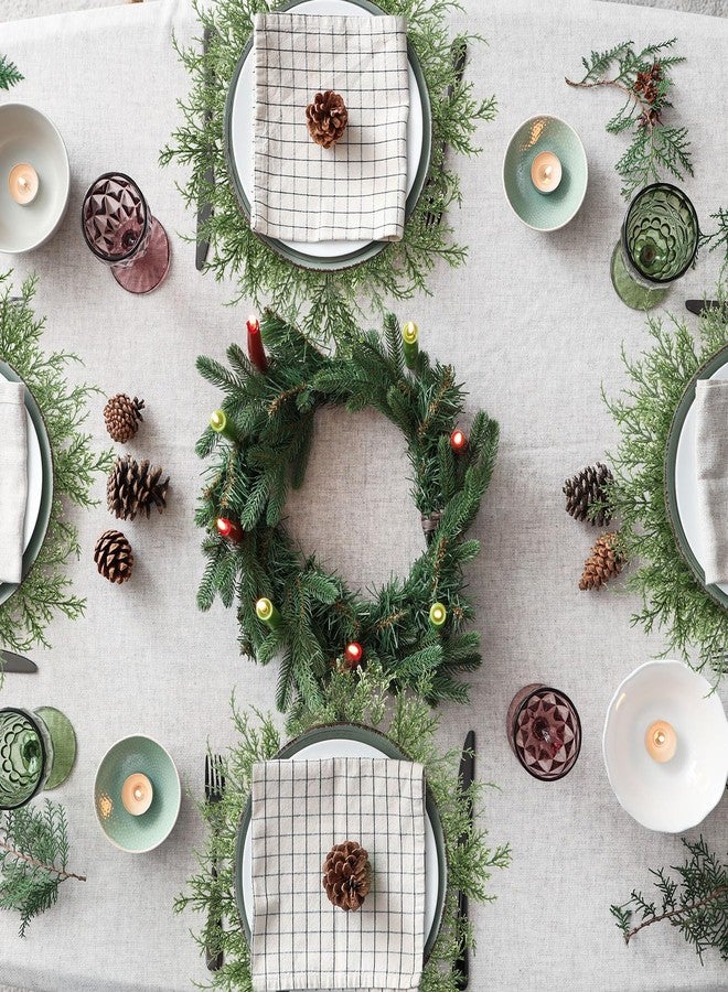 Willinglong 12 Pack Christmas Pine Placemats Bulk 20 Inch Christmas Large Round Artificial Realistic Pine Branches Place Mats for Xmas Dining Table Party Decorations - Image 5