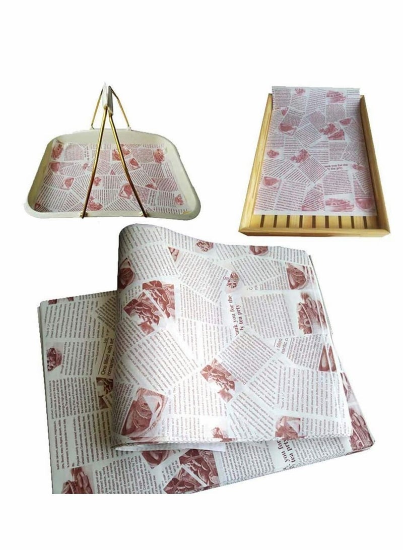 NIBEMINENT Food Wrapping Paper, Wax Cake Wrappers, Gift Basket Liner Grease Proof Paper Crafting Cheese Bread for Family, Bar, Birthday, Party, Wedding, Table Decoration 100 Sheets - Image 3