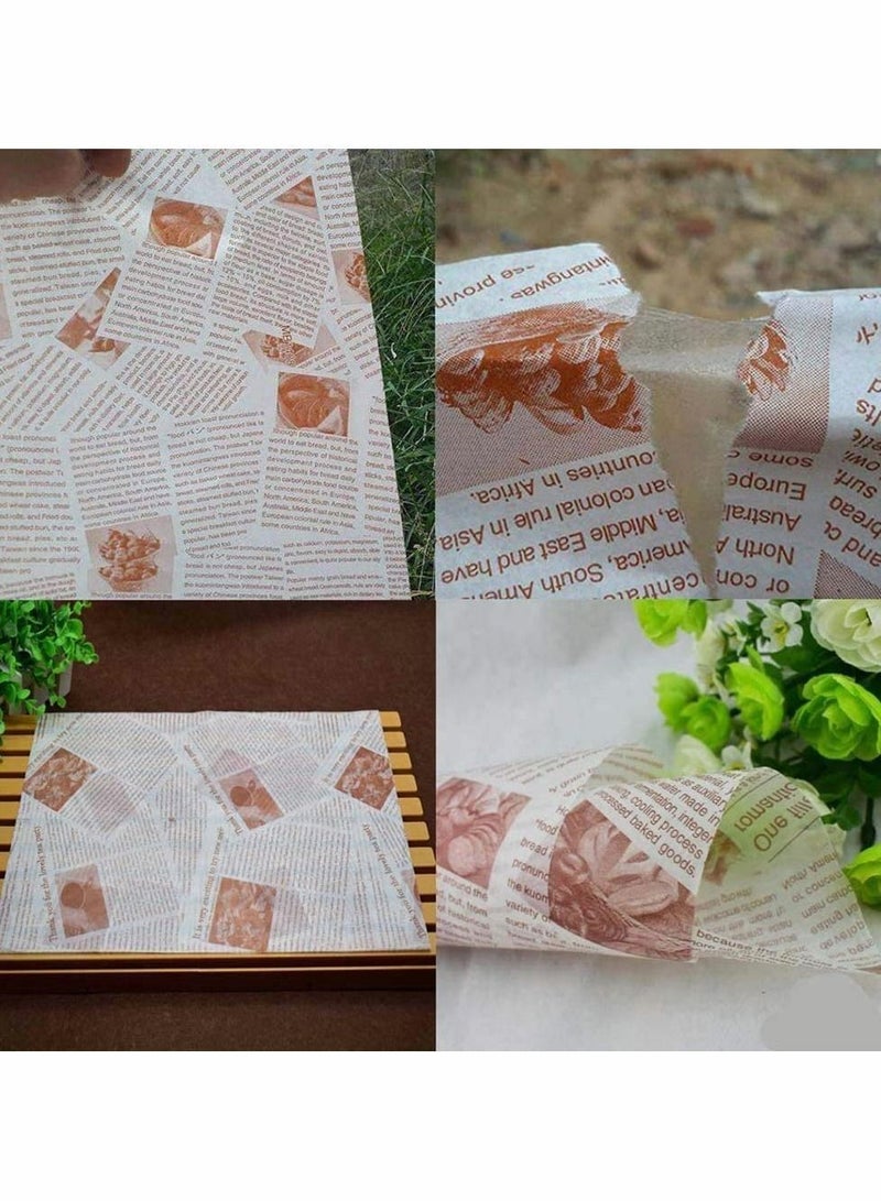 NIBEMINENT Food Wrapping Paper, Wax Cake Wrappers, Gift Basket Liner Grease Proof Paper Crafting Cheese Bread for Family, Bar, Birthday, Party, Wedding, Table Decoration 100 Sheets - Image 4