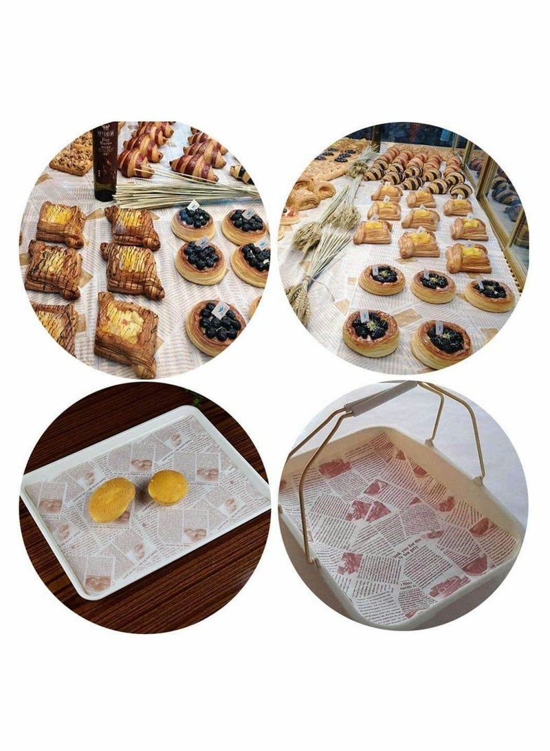 NIBEMINENT Food Wrapping Paper, Wax Cake Wrappers, Gift Basket Liner Grease Proof Paper Crafting Cheese Bread for Family, Bar, Birthday, Party, Wedding, Table Decoration 100 Sheets - Image 5