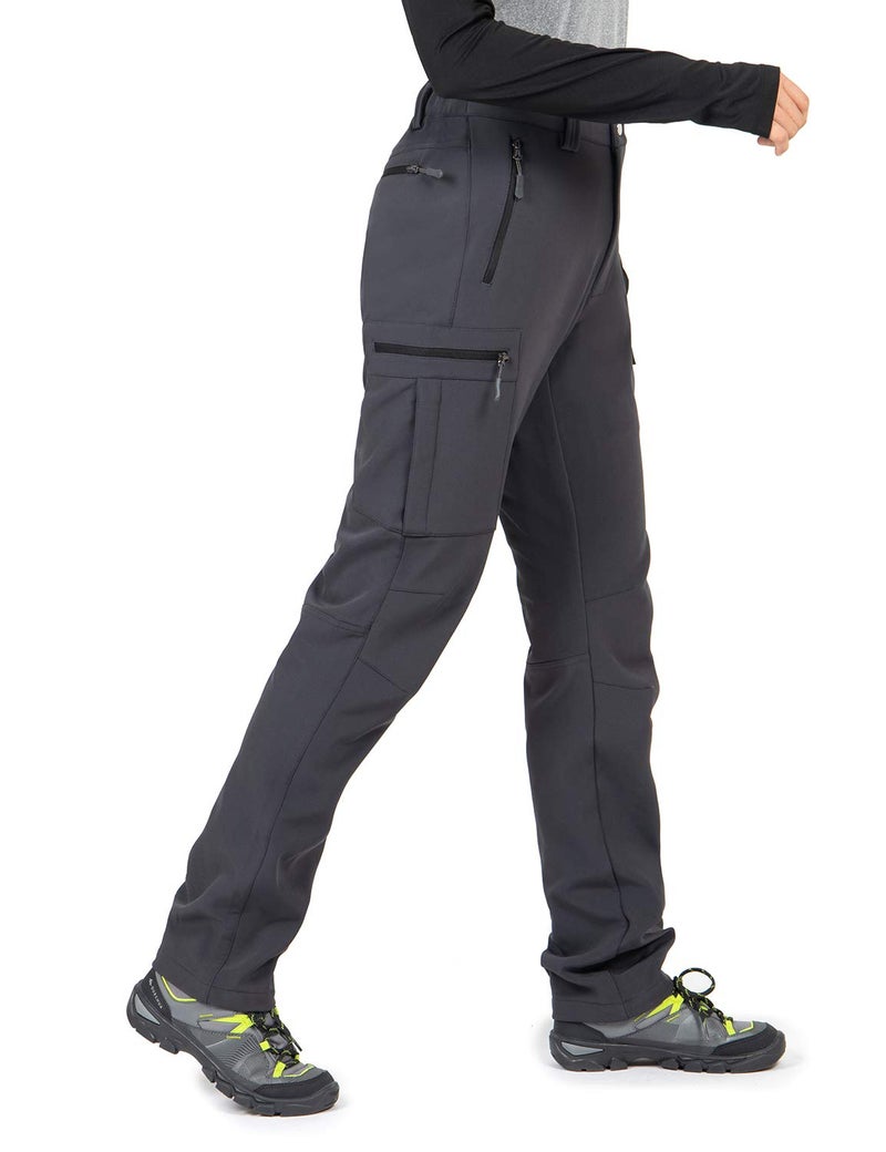 Wespornow Women's-Fleece-Lined-Hiking-Pants Snow-Ski-Pants Water-Resistance-Outdoor-Softshell-Insulated-Pants for Winter (Grey, 3X-Large) - Image 1