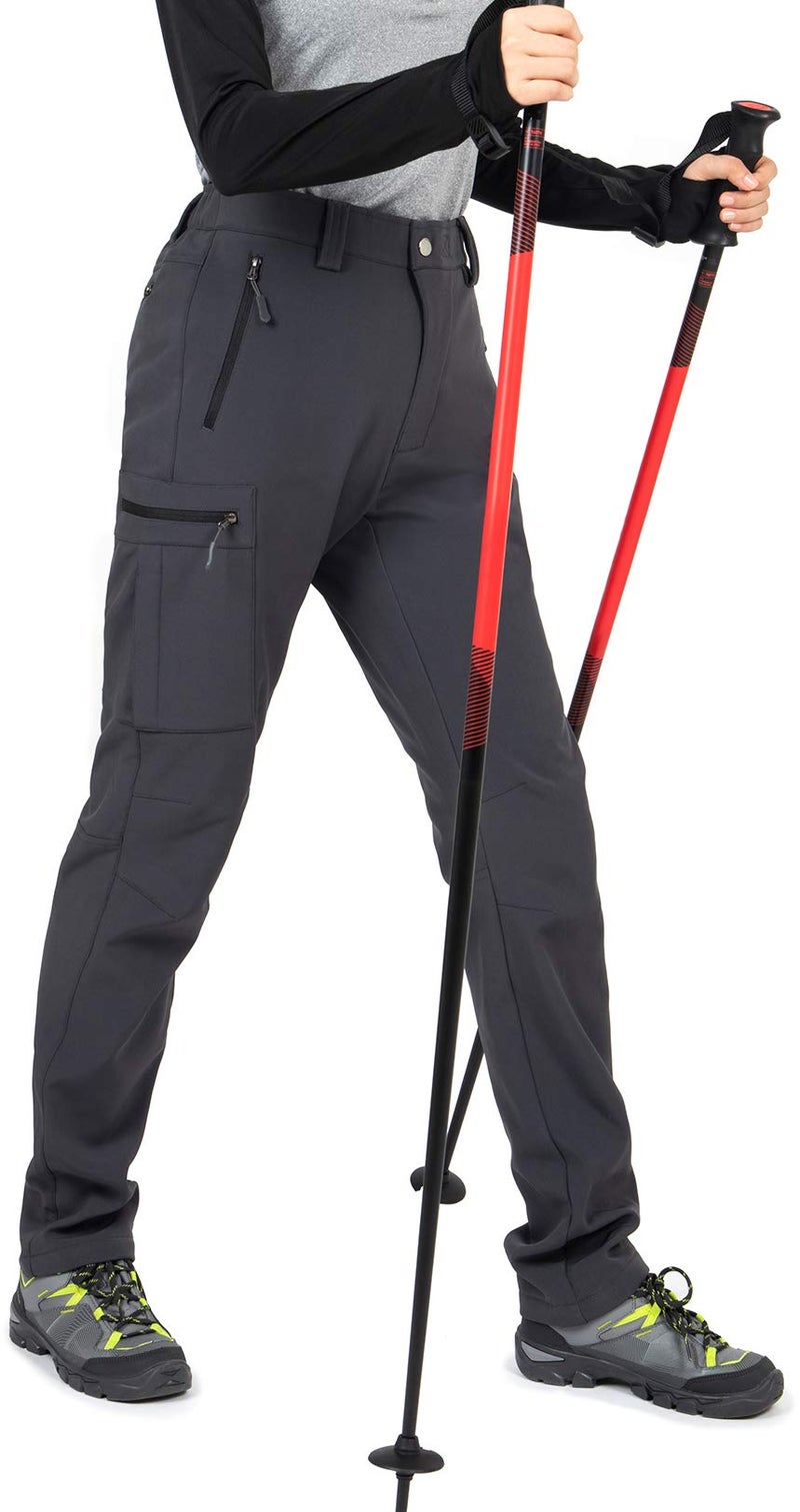 Wespornow Women's-Fleece-Lined-Hiking-Pants Snow-Ski-Pants Water-Resistance-Outdoor-Softshell-Insulated-Pants for Winter (Grey, 3X-Large) - Image 4
