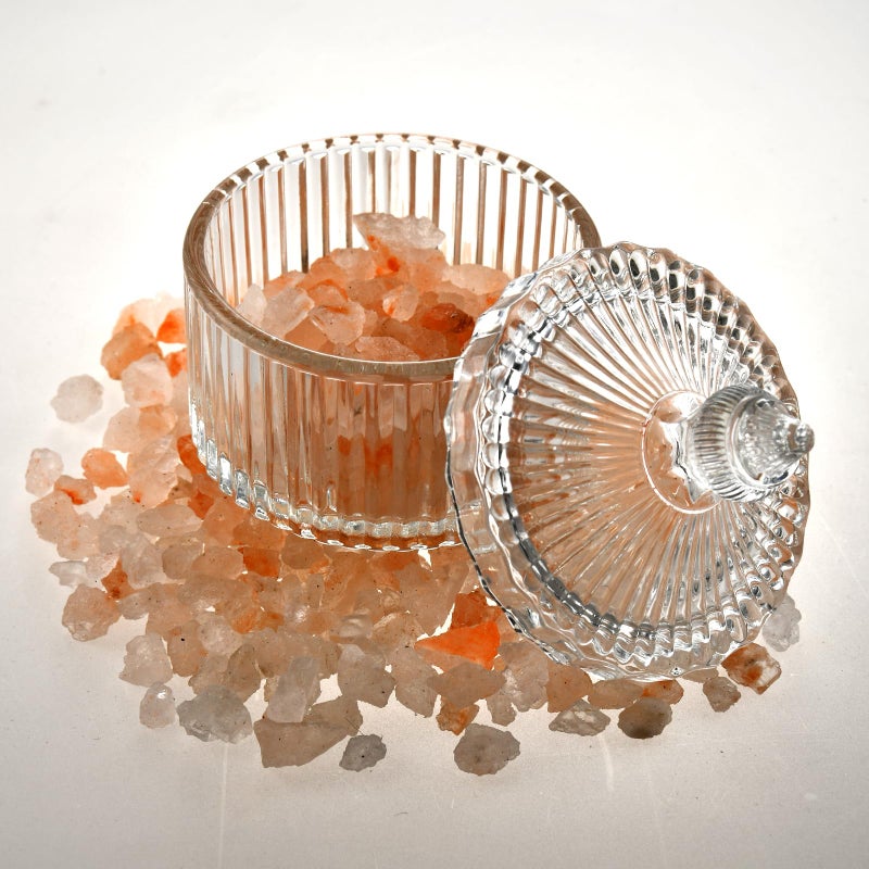 Maxistal Crystal Glass Salt Cellar with Lid â€“ 7oz Clear Salt Box Salt and Pepper bowls, Salt Container Holder for Kitchen, glass Storage jars for Candies, Sugar, Decorative Kitchen & Dining Table Essential - Image 4